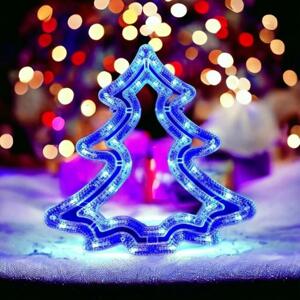 Vánoční modro-bílá ozdoba ve tvaru stromku, LAMP20BN
