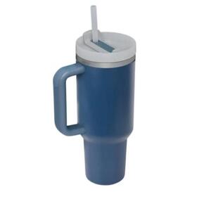 Velký tmavě modrý termohrnek s brčkem, CUP05