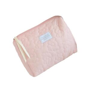 Růžová prošívaná kosmetická taška, KS99
