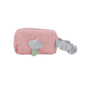 Růžová manšestrová kosmetická taška, KS101WZ1