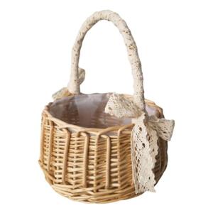 Proutěný košík s ažurovou velikonoční mašlí, ROS14