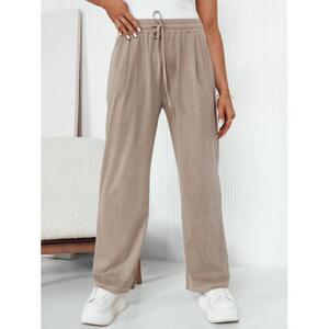 Dámské široké kalhoty v béžové barvě, uy2037-M/L M/L