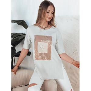 Šedé dámské oversize tričko s rozparky, ry2598-L/XL L/XL