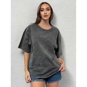 Oversize dámské tričko tmavě šedé barvy, ry2639-UNI UNI