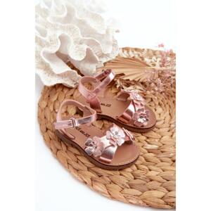 Růžové zdobené sandály pro dívky, 331-1B/2B/3B PINK__32169-31 31