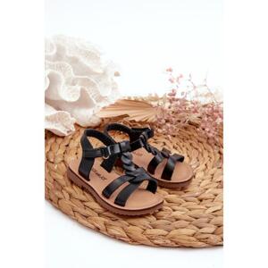 Sandály pro dívky v černé barvě, 307-1A/2A/3A BLK__32346-28 28