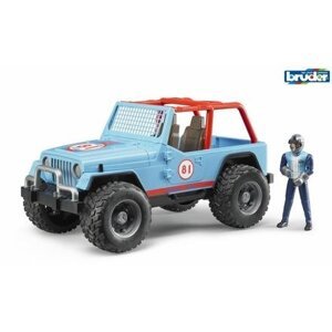 Bruder 2541 Závodní Jeep Cross modrý se závodníkem