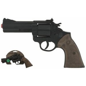 Policejní revolver černý kovový 12 ran