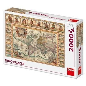 DINO Puzzle Historická mapa světa 2000D