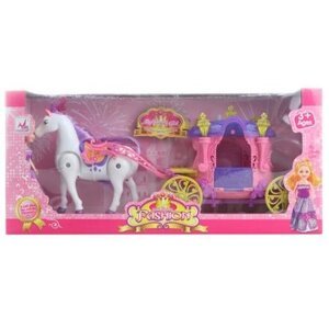 Kůň s kočárem pro panenky malé