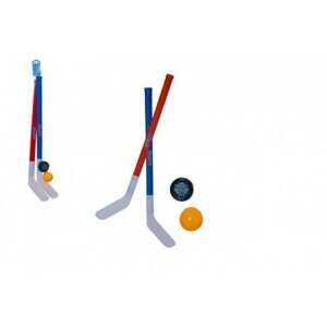 Hokejka pozemní 2ks plast 72cm + florbalový míček + puk