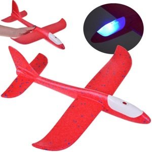 Polystyrenový letoun s LED osvětlením 46 cm - oranžová