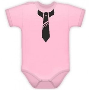 Baby Dejna Body kr. rukávek s potiskem kravaty - sv. růžové, vel. 62 (2-3m)