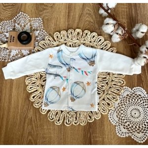 Novorozenecká bavlněná košilka, kabátek, Mamatti, Balón - bílá, vel. 56 (1-2m)