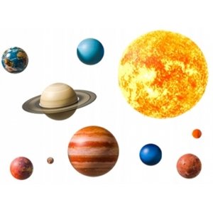 Nálepky, dekorace na zeď Tulimi - Sluneční soustava planety