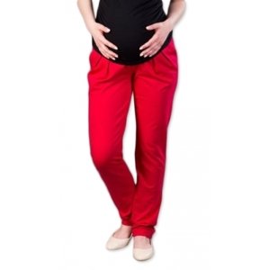 Těhotenské kalhoty/tepláky Gregx, Awan s kapsami - červené, XS, vel. XS (32-34)
