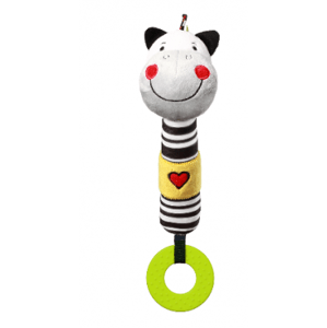 Plyšová pískací hračka s kousátkem Zebra Zack, 26 cm, BabyOno