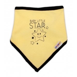 Dětský bavlněný šátek na krk Baby Nellys, Baby Little Star - žlutý