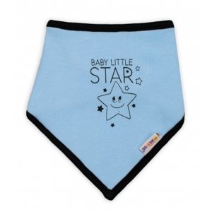 Dětský bavlněný šátek na krk Baby Nellys, Baby Little Star - modrý
