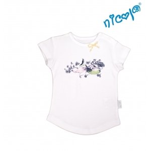 Kojenecké bavlněné tričko Nicol, Mořská víla - krátký rukáv, bílé, vel. 56, vel. 56 (1-2m)