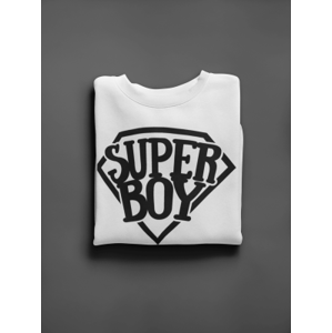 KIDSBEE Super dětská klučičí mikina Super Boy - bílá, vel. 98, vel. 98 (2-3r)