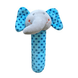 BOBAS BABY Edukační plyšová hračka pískací  - slon, 1 ks