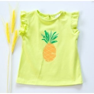 K-Baby Dětské bavlněné triko, krátký rukáv - Ananas - limetka , vel. 68 (3-6m)