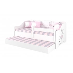 Dětská postel s výsuvnou přistýlkou 160 x 80 cm - Baletka, vel. 160x80