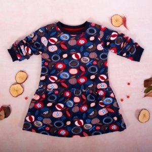 K-Baby Dívčí bavlněné šaty, Ovoce - granátové, vel. 68 (3-6m)