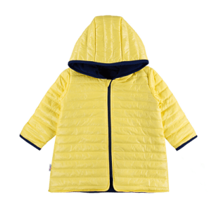 EEVI Dětská přechodová, prošívaná bunda s kapucí - žlutá, vel. 116 (5-6r)