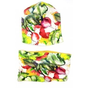 Bexa Jarní, podzimní dvouvrstvá čepice + komínek, Vegetables, vícebarevná, vel. 80-92 (12-24m)
