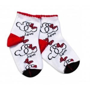 Baby Nellys Bavlněné ponožky Minnie Love - bílé, vel. 122-128 (6-8r)