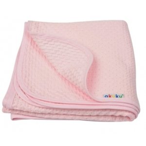 Dětská bavlněná deka, 80x90 cm, růžová, Akuku