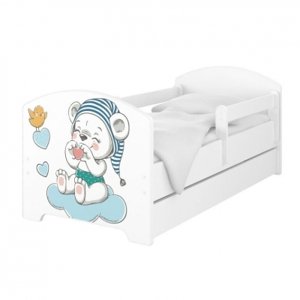 BabyBoo Dětská postel 140 x 70cm -  Medvídek s čepicí + šuplík, vel. 140x70