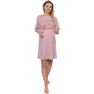 Dámská těhotenská/kojící noční košile Luna, pudrová,Be MaaMaa, vel. XL (42)