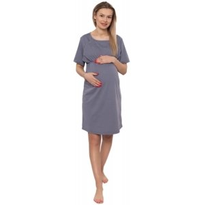 Dámská těhotenská/kojící noční košile Luna, šedá, Be MaaMaa , vel. M (38)