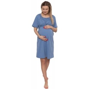 Dámská těhotenská/kojící noční košile Luna, jeans, Be MaaMaa, vel. XL (42)