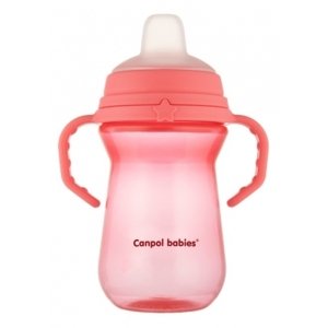 Nevylévací hrníček Canpol Babies s měkkým náustkem, růžový, 250 ml