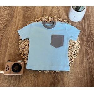 Polo tričko, krátký rukáv, bavlna, Mamatti, Dino park - modré, vel. 68 (3-6m)