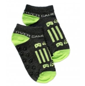 Dětské ponožky s ABS Gameover - grafit, vel. 19-22