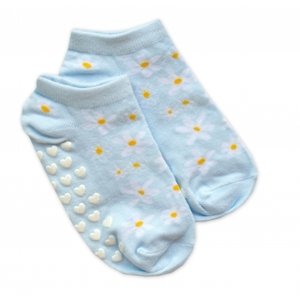 Dětské ponožky s ABS Květinky - sv. modré, vel. 19-22