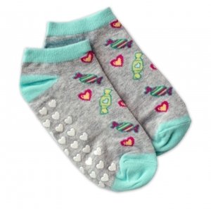 Dětské ponožky s ABS Bonbóny - šedé, vel. 31-34