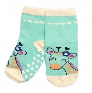 Dětské ponožky s ABS Žirafa - mátové, vel. 19-22