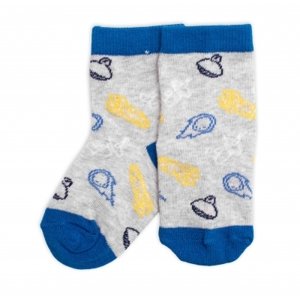 Dětské bavlněné ponožky Vesmír - šedé, vel. 15-18