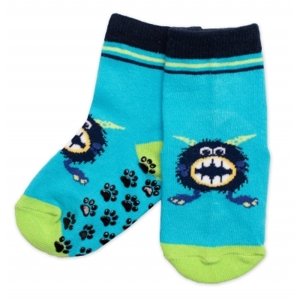 Dětské ponožky s ABS Příšerky - tyrkys, vel. 23-26
