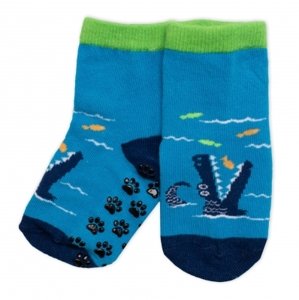 Dětské ponožky s ABS Krokodýl - modré, vel. 23-26