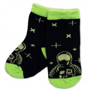 Dětské bavlněné ponožky Kosmonaut - černé, vel. 23-26