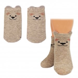 Chlapecké bavlněné ponožky Pejsek 3D - hnědé - 1 pár, vel. 56-68 (0-6 m)