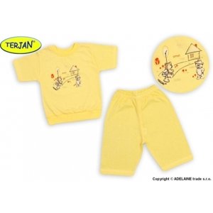 Dětské pyžámko Terjan - krémové/žluté, vel. 80 (9-12m)