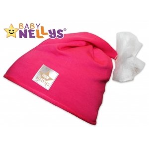 Bavlněná čepička Tutu květinka Baby Nellys ® - malinová, 2-8let, vel. 104 (3-4r)